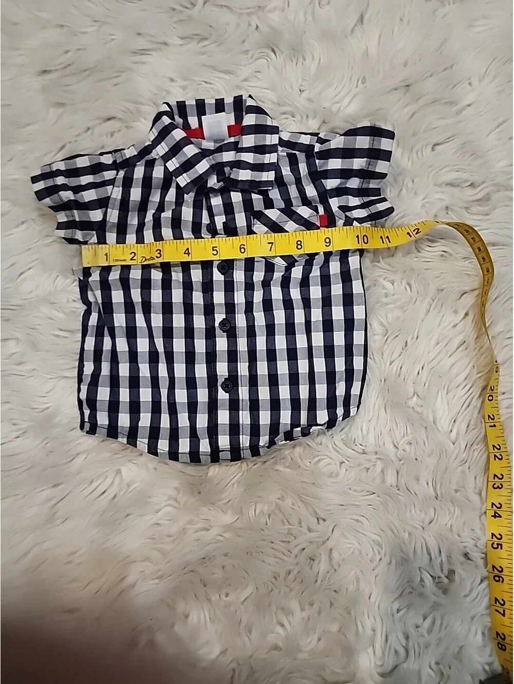 Baby Boy short sleeve Black plaid button shirt Carter’s 9 months G18 Indonesia